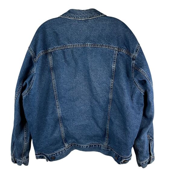 Vtg Levis Jacket Mens Large Flannel Lined Denim Trucker Made USA 90s Western Y2K - Picture 2 of 16